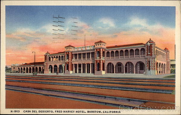 card00366 fr - H-1913 Casa Del Desierto, Fred Harvey Hotel Barstow